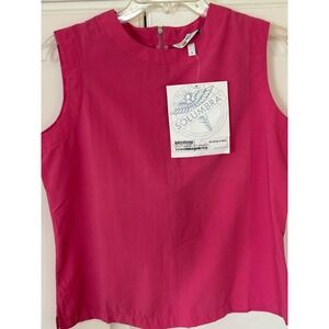 Solumbra Sun Precautions Sleeveless Shell Top Raspberry Pink 30+ SPF Small NEW